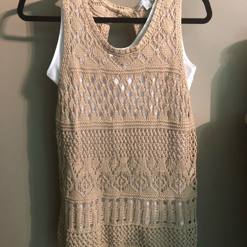 tan lace tank